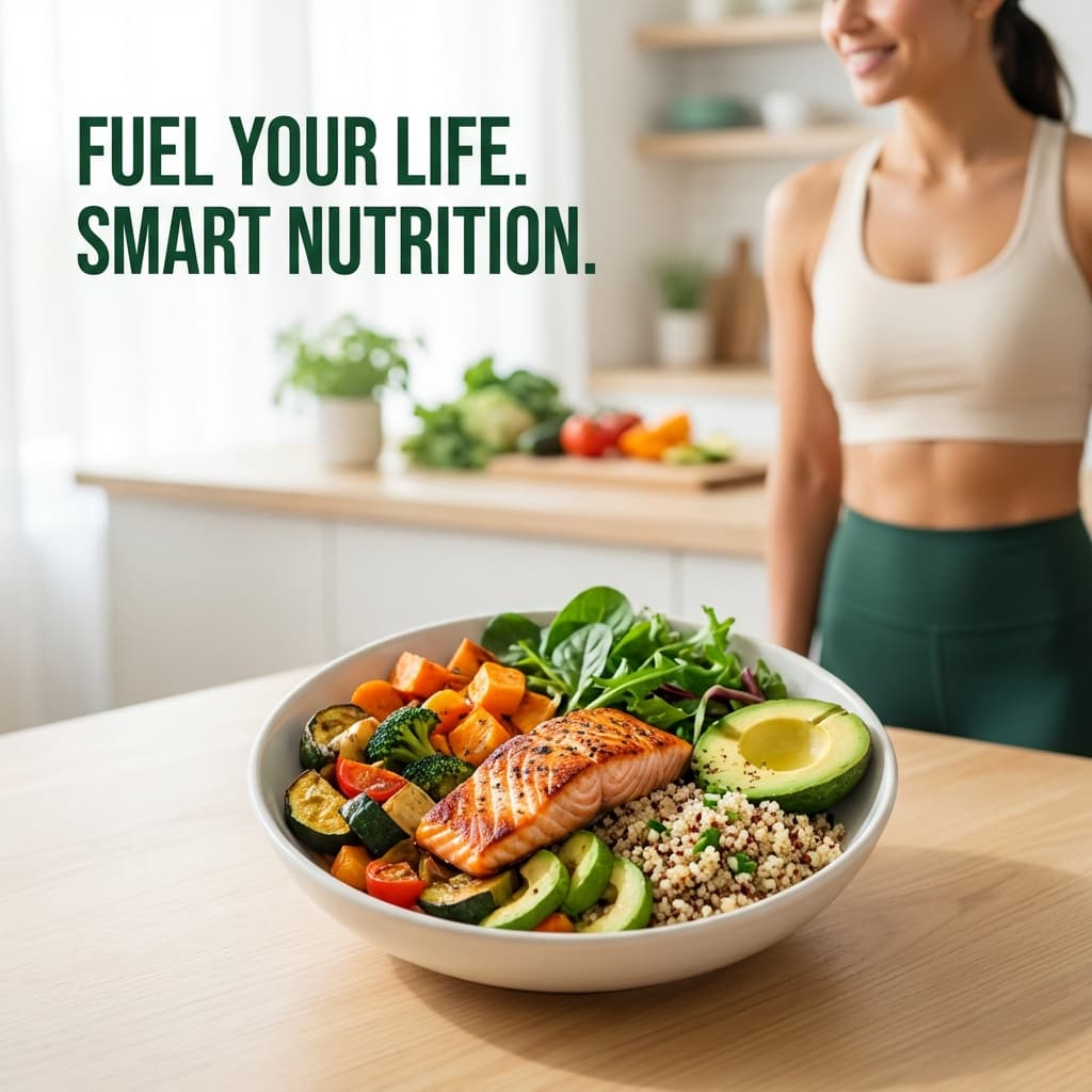 Nutriddy App on a table with healthy food